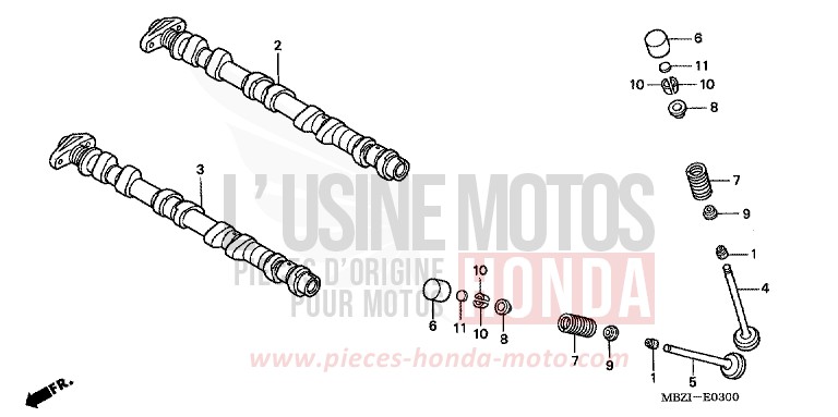 ARBRE A CAMES/SOUPAPE de CBF600S ABS EXCALIBUR GRAY METALLIC (NHA13) de 2004